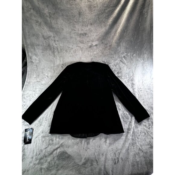 Ronni Nicole II by Ouida Top Women's 1X black Velvet Studded button down Vintage - Picture 2 of 12